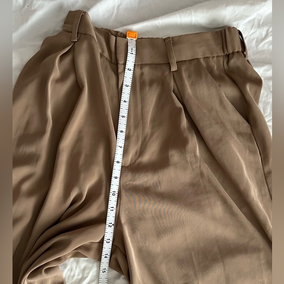 Tronjori Tan Taupe Super Wide-Leg Flowy Women's Pants - Picture 5 of 6